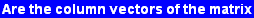 Are the column vectors of the matrix