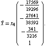 Overscript[x, →] = x_4({{-17569/19296}, {-27641/38592}, {-341/3216}, {1}}) .