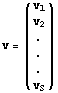 v = ({{v_1}, {v_2}, {.}, {.}, {.}, {v_S}})